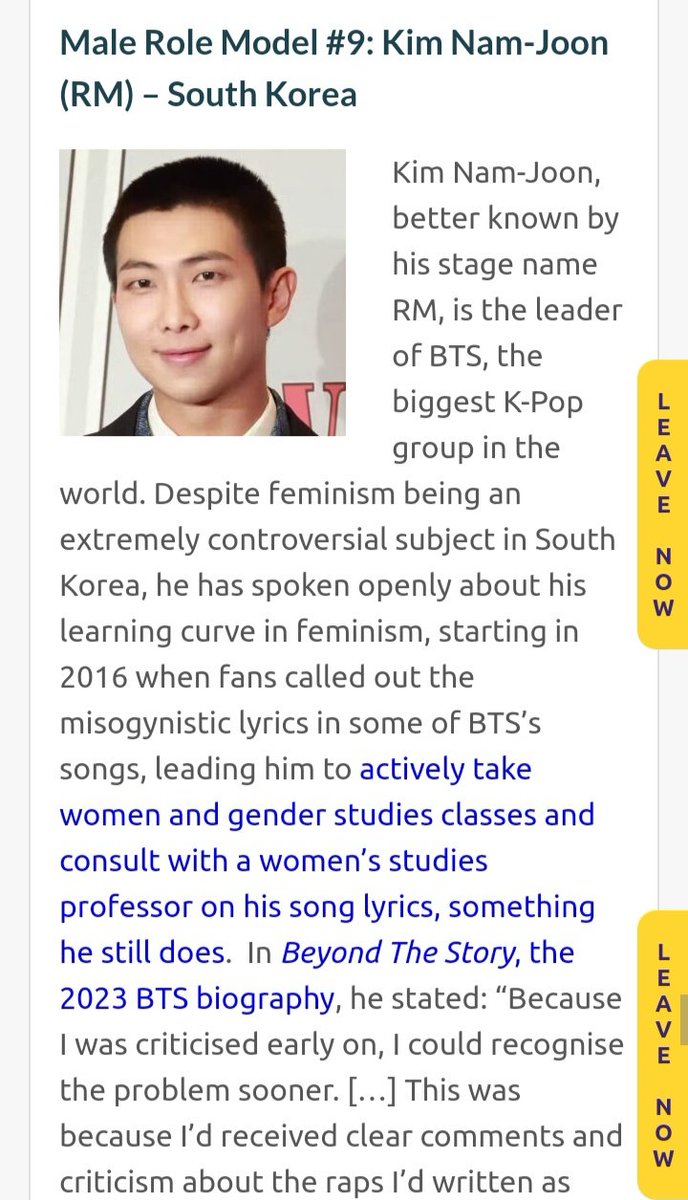 btsraplinefb's tweet photo. 📰THE PIXEL PROJECT Selected Namjoon (RM) as one of the 16 Male Role Models Helping to Stop Violence Against Women.

#RM #Namjoon #BTSRM #방탄소년단RM https://t.co/tXQmoY1sea
