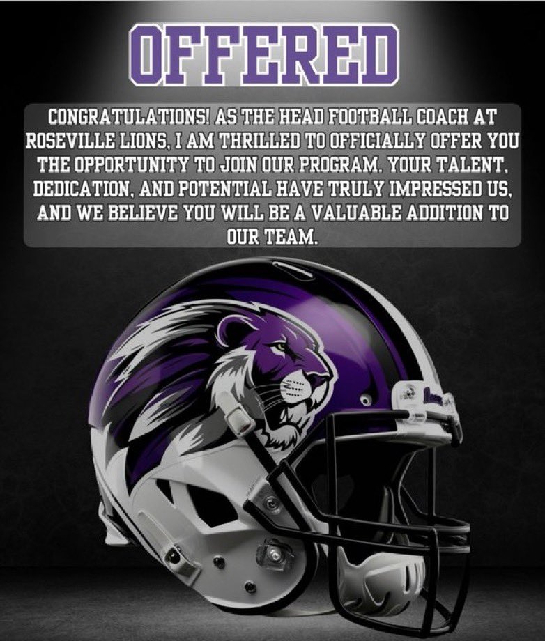 #AGTG Im more than blessed to receive my fifth offer from Roseville Lions! <a href="/Rosevillelions1/">Roseville University</a> <a href="/GridironFootbal/">Gridiron Football®</a> <a href="/Zephani91241287/">Coach Z</a>