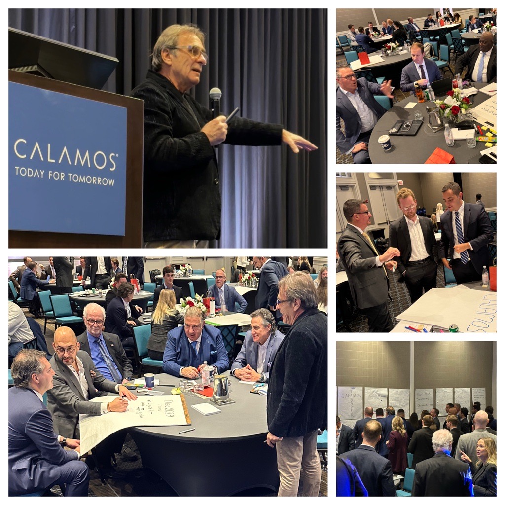 Renowned brand strategist Peter Economides led an interactive session at our year-end sales meeting, focusing on Calamos’ new brand narrative. He discussed the ethos of “TODAY FOR TOMORROW” and how it captures what Calamos stands for, and has represented, for almost 50 years now.