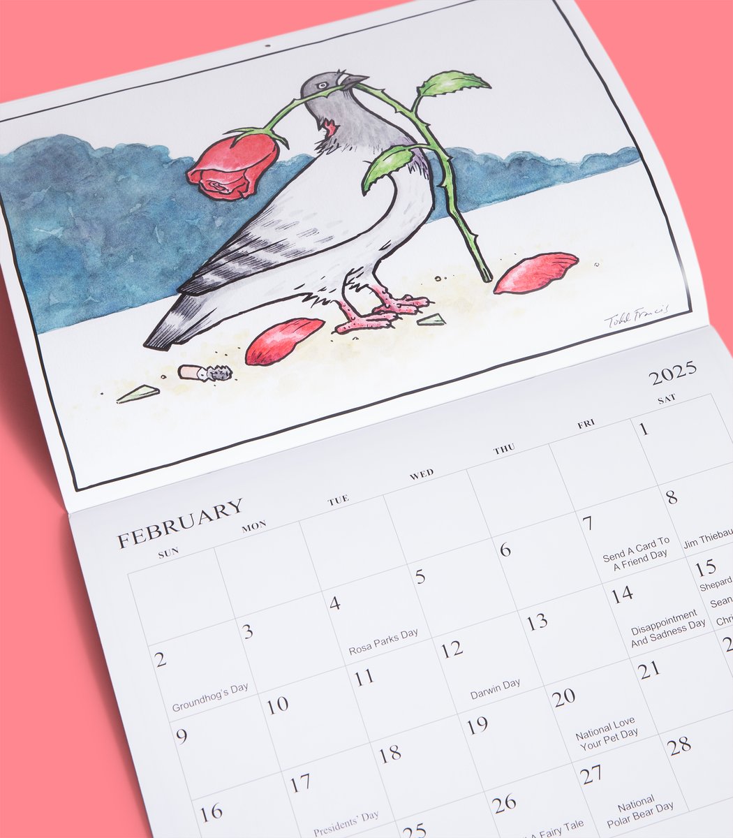 Now available in store and online at Atlas is the Todd Francis 2025 Calendar. It features original artwork by Todd for every month of the year along with many important dates prefilled throughout the year. bit.ly/41tZ4du