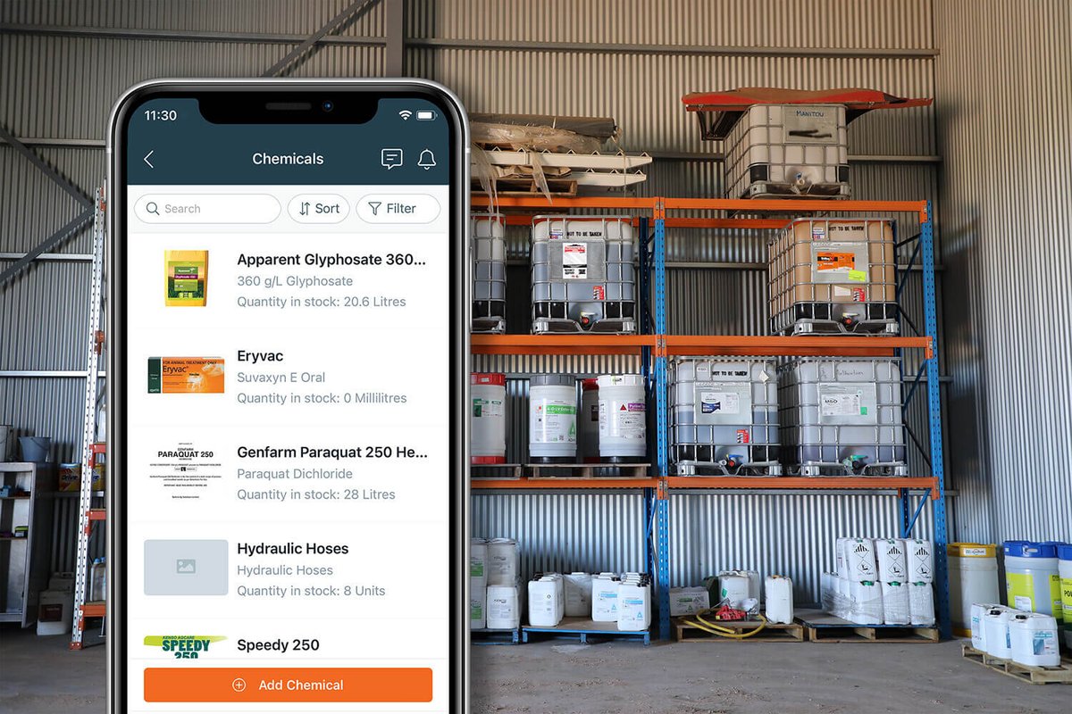SafeAgSystems's tweet photo. Keep a digital chemical register with Safe Ag Systems ⚠️ 🧪
Use our Chemical Inventory to list your stock, keep track of your usage and link manufacturers Safety Data Sheets.
https://t.co/mFzJGdwVbX
#farmsafety #agriculture #farming #agtech #safetysystem #inventory #chemicals https://t.co/ZqTy7TYXBE