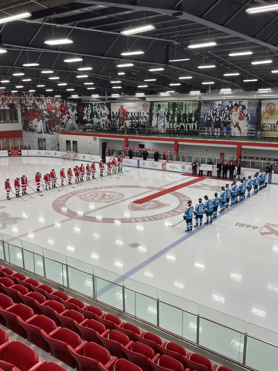 Always love visiting the St. Andrew’s College Arena. Nice to see the <a href="/YSExpress/">York Simcoe Express</a> U18 team raising money during Movember. #SAC #Movember #YSE #COW