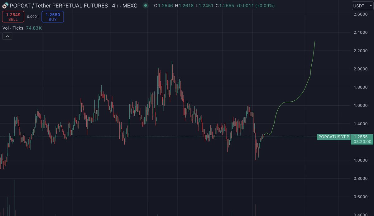 $POPCAT break 1.3 and it goes straight to 3...