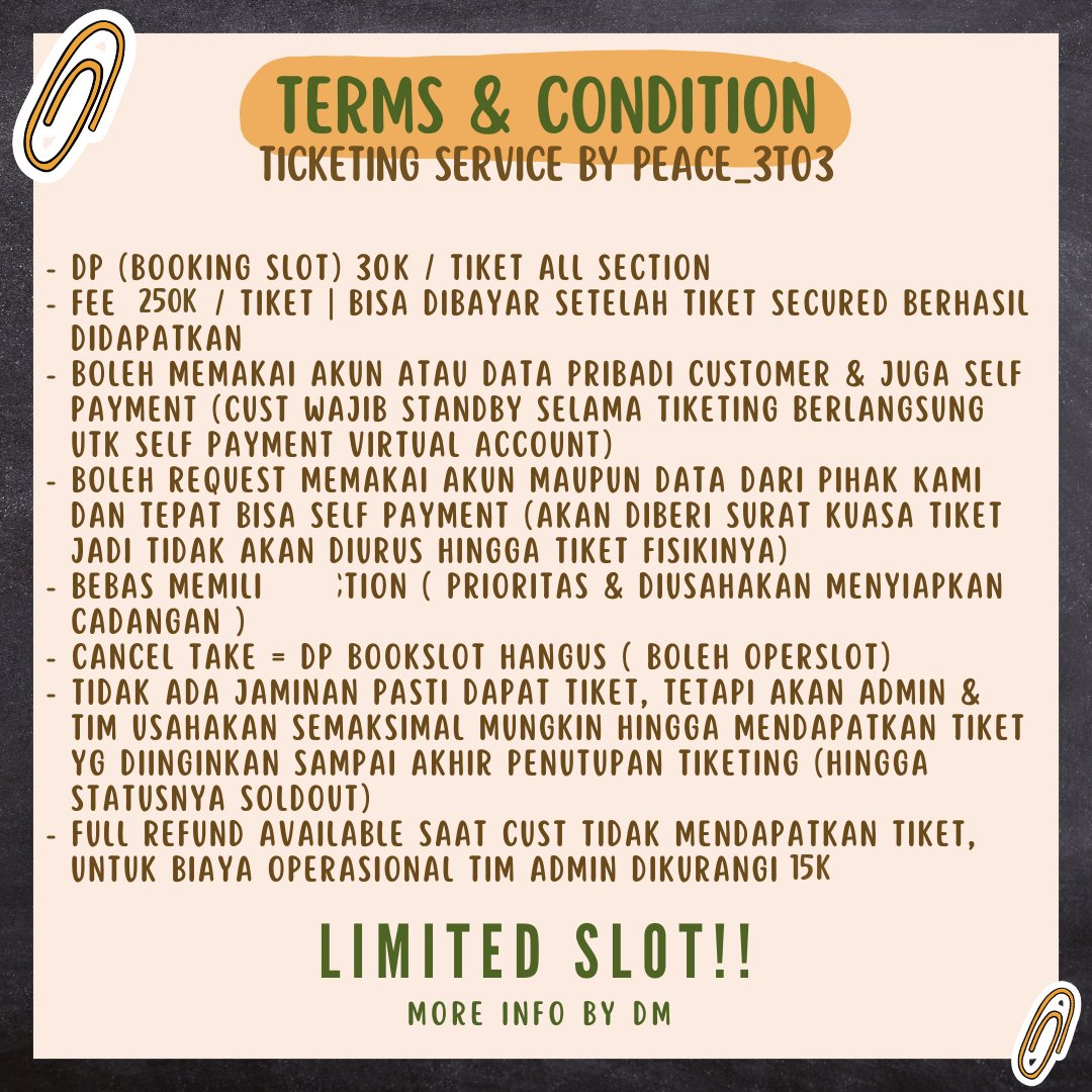 ourdailyproject's tweet photo. OPEN JASA WAR NCT 127 4TH TOUR ‘NEO CITY : JAKARTA - THE MOMENTUM’

Fee: 250k/tiket
DP (booking slot): 50k/tiket

✅️ General Sale &amp; Membership

‼️ LIMITED SLOT ‼️
 
PLEASE READ TNC CAREFULLY 😇
📩 

testimonials? scroll down ⤵️

🏷 jasa titip war jaswar jastip tiket konser https://t.co/6NZyUTtKiD