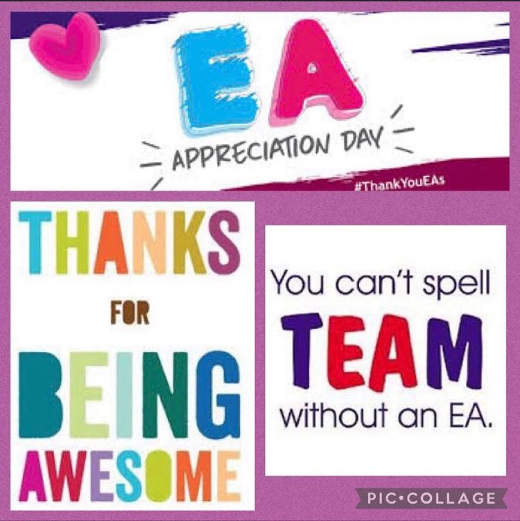 To our EA's: Your dedication, patience, and support make a world of difference in our students' lives. You're the unsung heroes of our classrooms, fostering growth and inclusion every day.
Your work matters, your impact is immeasurable, and your kindness never goes unnoticed.