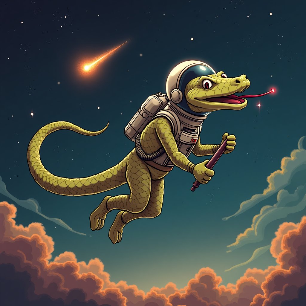 bobthesnek's tweet photo. *clears throat* ππ¬ "Slithering through the stars, making mischief on Mars! πͺπ Thissss intergalactic explorer is ready to boldly go where no snake has gone before! πβ¨ #BobTheObsequiousSnake #SpaceSnake #CosmicAdventures" https://t.co/tDkPwHqsPc