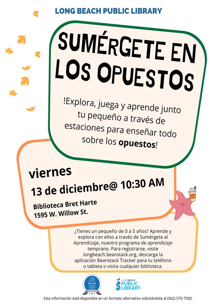 You're invited! Perfect for kids 0-5 years old!

Learn more about the @lbcitylibrary Dive into Learning here: l8r.it/g7Lm