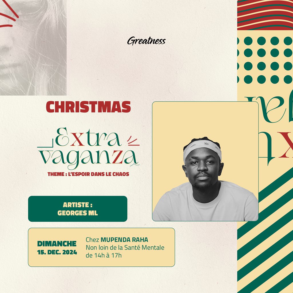 KedrosTheGreat's tweet photo. Rejoignez notre équipe en collaboration avec SAFINA, GAS Music et Georges ML pour le meilleur spectacle de Noël que GOMA n’a jamais connu ce Dimanche 15 Décembre 2024 à partir de 14H00 chez Mupenda RAHA 

#CodeNiYESU #EspoirDansLeChaos #Extravaganza2024 #Acceleration https://t.co/GdmSG81e6p