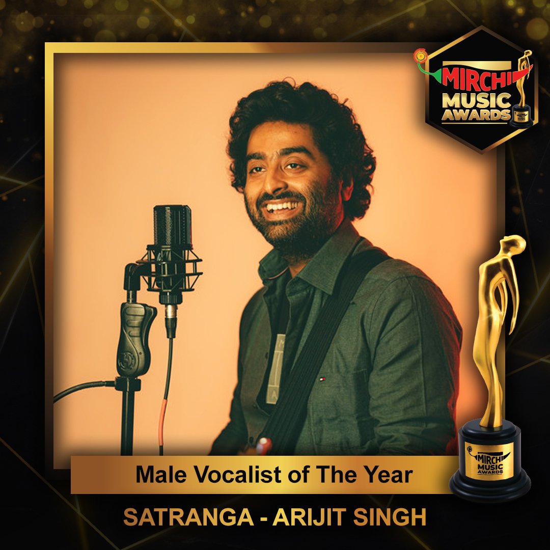 Mirchi Plus (@mirchiplus) on Twitter photo Congratulations! 🎉
<a href="/arijitsingh/">Arijit Singh</a> for winning Male Vocalist of the Year for "Satranga” at Mirchi Music Awards 😍✨
#MMA #MirchiMusicAwards #MirchiPlus Congratulations! 🎉
<a href="/arijitsingh/">Arijit Singh</a> for winning Male Vocalist of the Year for "Satranga” at Mirchi Music Awards 😍✨
#MMA #MirchiMusicAwards #MirchiPlus