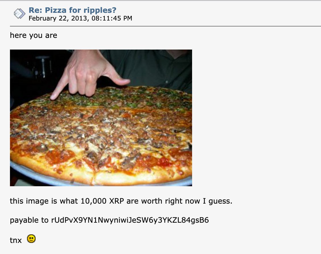 <a href="/frankdegods/">Frank</a> frank xrp getting heat , and now we have a top narrative 
OG XRP community paid 10K xrp for 2 pizzas !
<a href="/pizzaforripples/">Pizza For Ripples</a> 

PROOF
bitcointalk.org/index.php?topi…