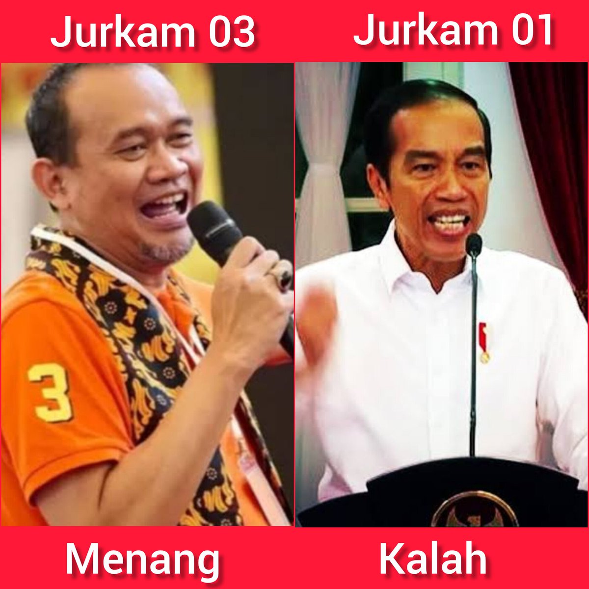 Akan dicatat sejarah.

Seorang pelawak cuma bersama satu partai, bisa mengalahkan seorang presiden ke 7 yg bersama presiden ke 8, menteri, utusan khusus presiden, 12 parpol dan FPI.😊

Selamat unk mas Pram, bang Doel dan semua relawan menang satu putaran dgn cara-cara terhormat🔥