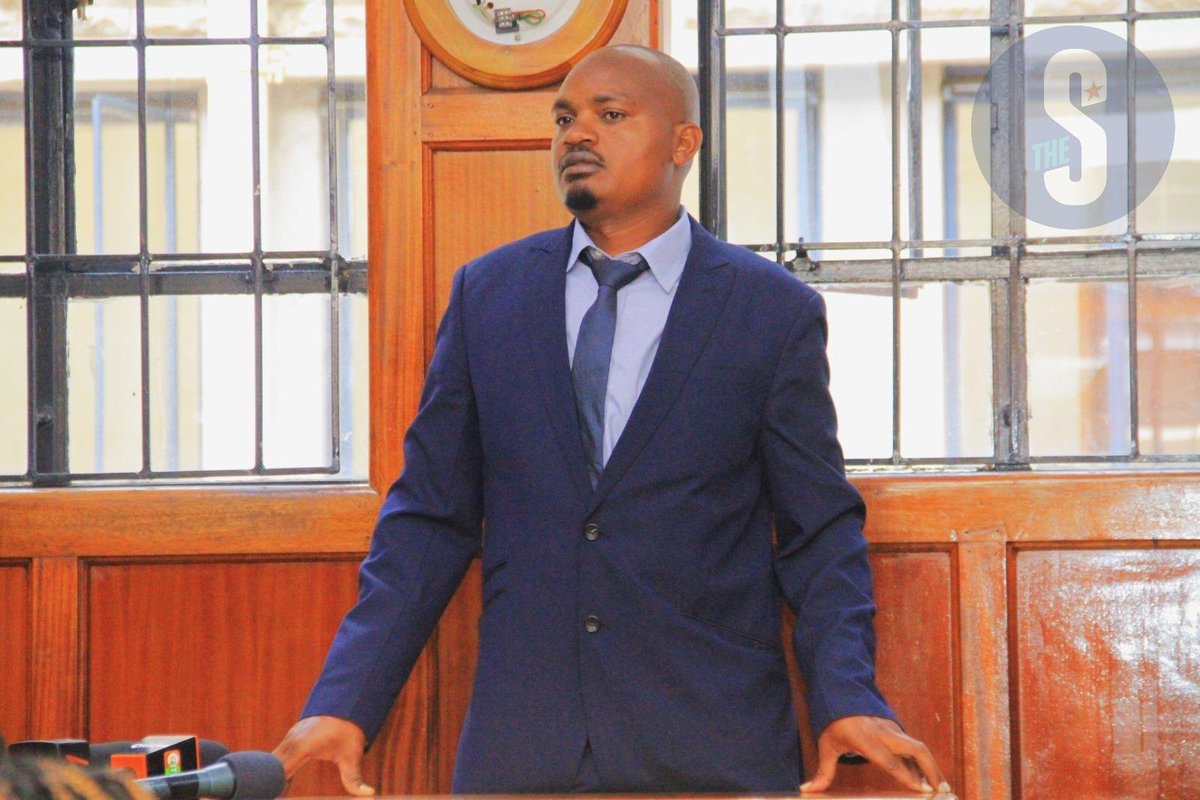 RealOmtatah's tweet photo. This is Isaiah Ndumba Murangiri,

Some of you will remember his footage shooting at journalists trending online during the protests.

He is also the one alleged to have shot the first casualty of the June protests, Rex Maasai.

Murangiri appeared in court yesterday as the inquest into Rex's death kicked off!

I keep telling all rogue police officers, you will be all alone taking responsibility for your actions.

Murangiri here will terribly regret his actions. The law does not joke around!