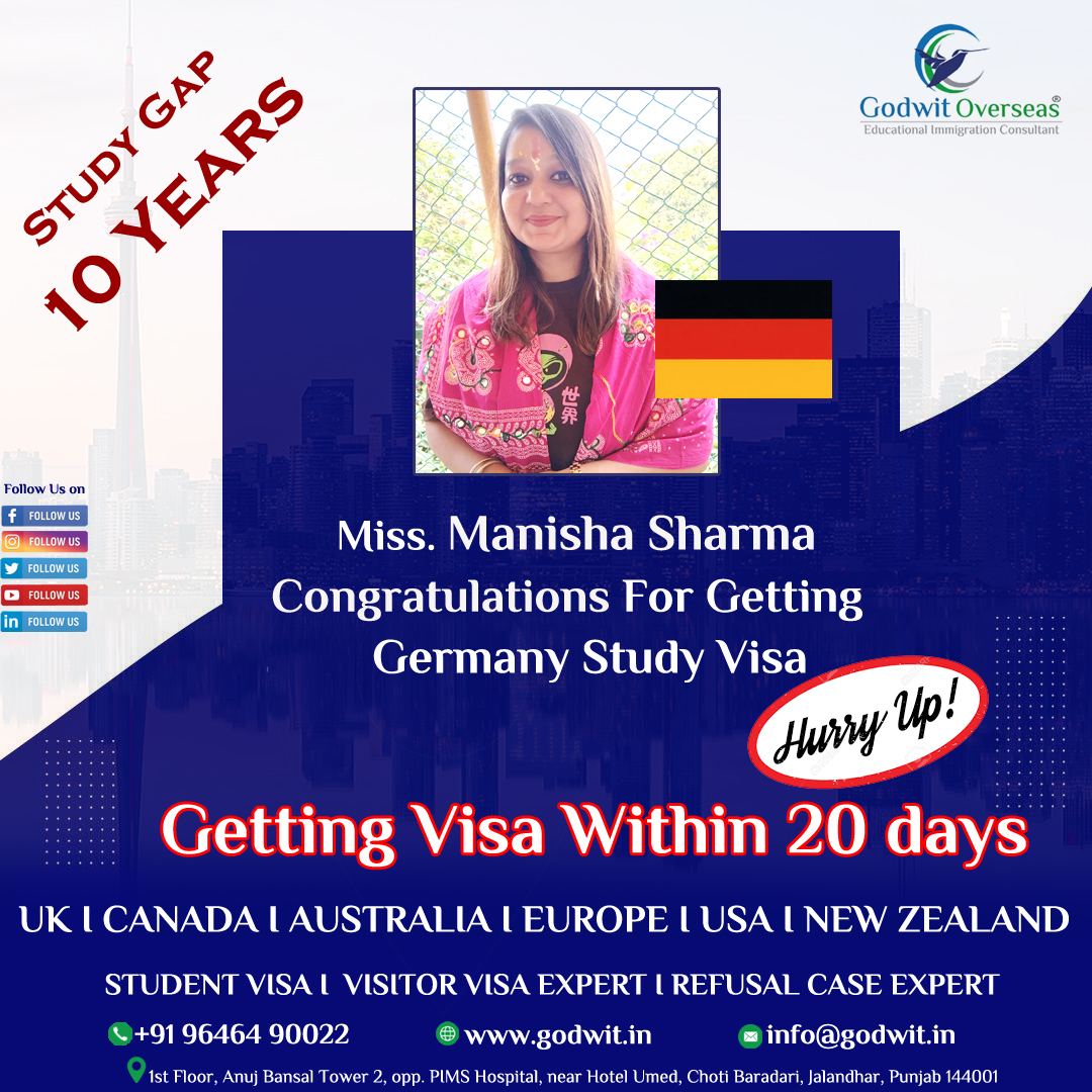 Godwit_edu's tweet photo. Heartiest Congratulations to Miss. Manisha Sharma Germany Study Visa
🎯Helpline: +91 96464 90022
#visa #immigration  #studyabroad #studentvisa #student
#visaconsultants #greencard #highereducation #dailypost #explorepage #explore #ınstadaily
#instagram #ietls #trending #viral https://t.co/mwLaYAEODZ