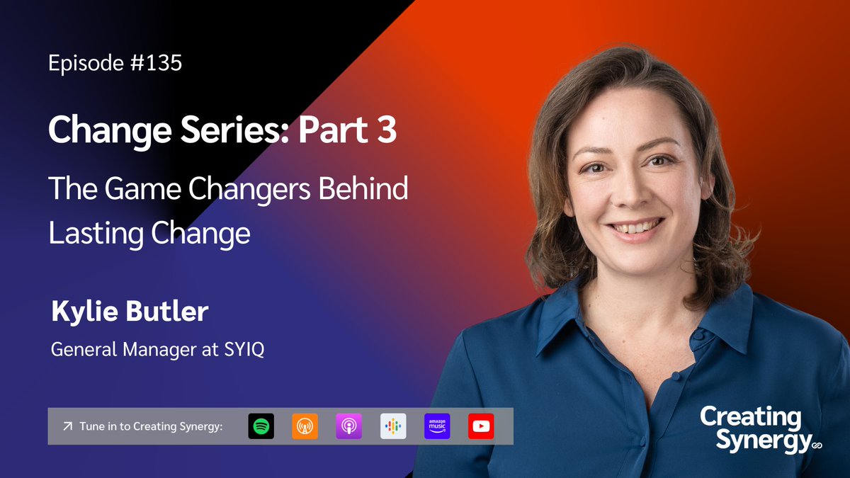 synergyIQ's tweet photo. NEW EPISODE DROPPED! 🎙️

In Part 3 of our Change Series, Kylie Butler reveals how to turn resistance into results with the Game Changers Program. Learn to spot disengagement, inspire teams, and lead change that sticks.

🎧 Tune in now: https://t.co/VDsIa6Vd9Q https://t.co/0NuANpFL0o