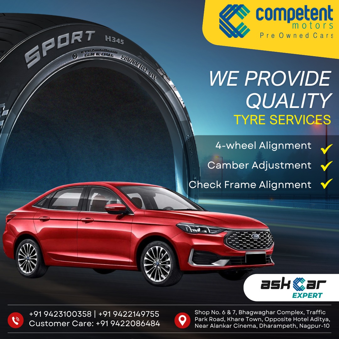 At Competent Motors, we deliver quality tyre services to ensure your ride is always on point!
✅ 4-Wheel Alignment
✅ Camber Adjustment
✅ Frame Alignment Check
📞 +91 9423100358 | +91 9422149755
📌Dharampeth, Nagpur-10
🌐 competentmotors.in
#TyreServices #WheelAlignment