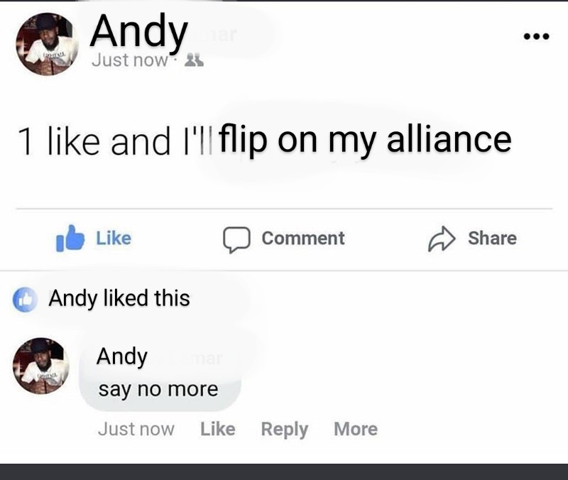 Andy after any conversation on #Survivor #Survivor47