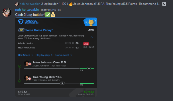 ckmpicks's tweet photo. We do this over here!
CASH 💸
CASH 💸
CASH 💸
CASH 💸
 You missed out if YOU did not TAIL 
-TailingTommy
#parlaywin #parlay #fandual #CASH #NBA https://t.co/PqR9Ab59yt