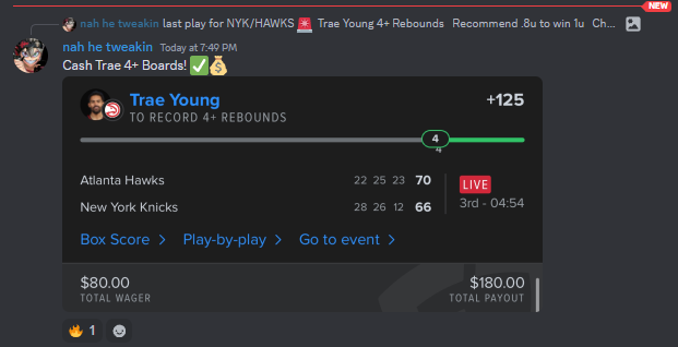 ckmpicks's tweet photo. We do this over here!
CASH 💸
CASH 💸
CASH 💸
CASH 💸
 You missed out if YOU did not TAIL 
-TailingTommy
#parlaywin #parlay #fandual #CASH #NBA https://t.co/PqR9Ab59yt