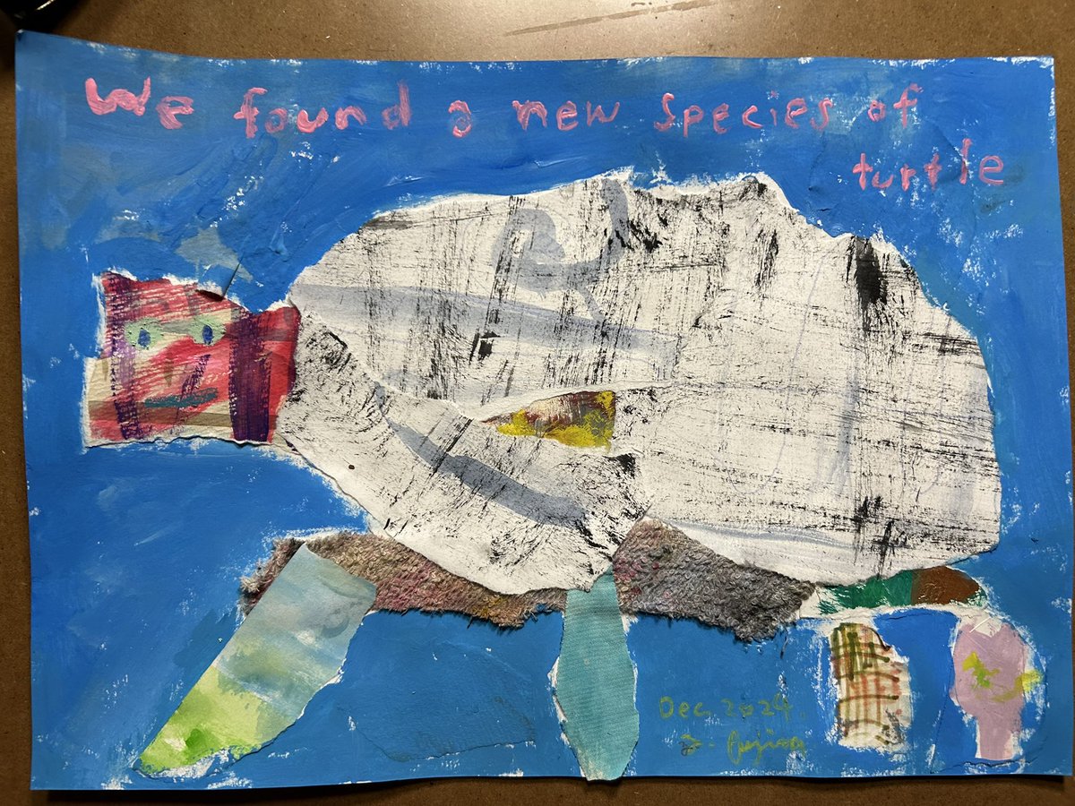 fujimi_ya's tweet photo. 「We found a new species of turtle」

新種だったら、どんな姿形だろうが、関係ないっしょ。

gouche,paper,oilpastel,collage

#artwork #art #illustration #drawing #collage #collageart #イラスト　#アート　#亀　#turtle https://t.co/ybAgbfIghx