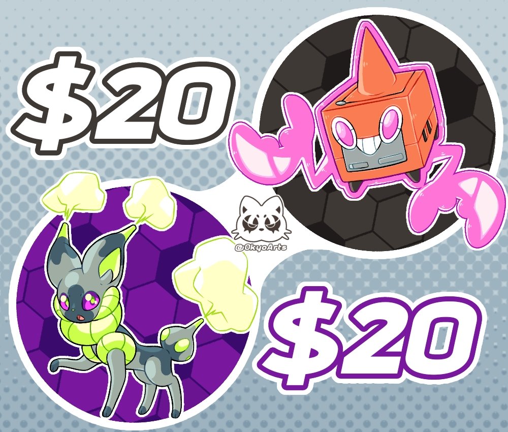 OkyoArts's tweet photo. We're already in the month of Christmas Eve! Here are some of the designs I made for Faketober, in case anyone wants to buy them, thank you very much for your attention! 🤍🤍🤍
#pokemon #fakemon #art #comissionsopen https://t.co/aKMod5od3w