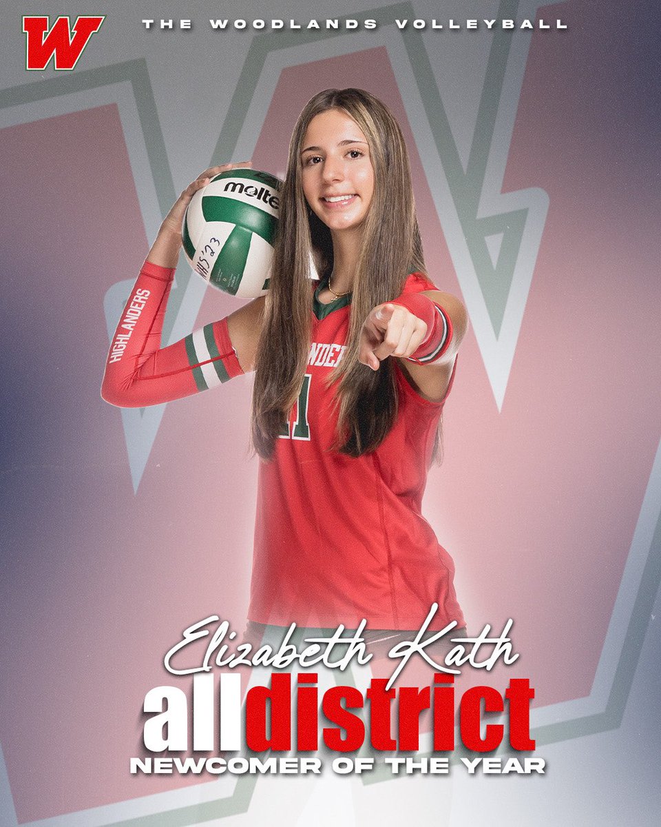 ❤️Congratulations to Elizabeth Kath on District 13-6A Newcomer of the Year💚