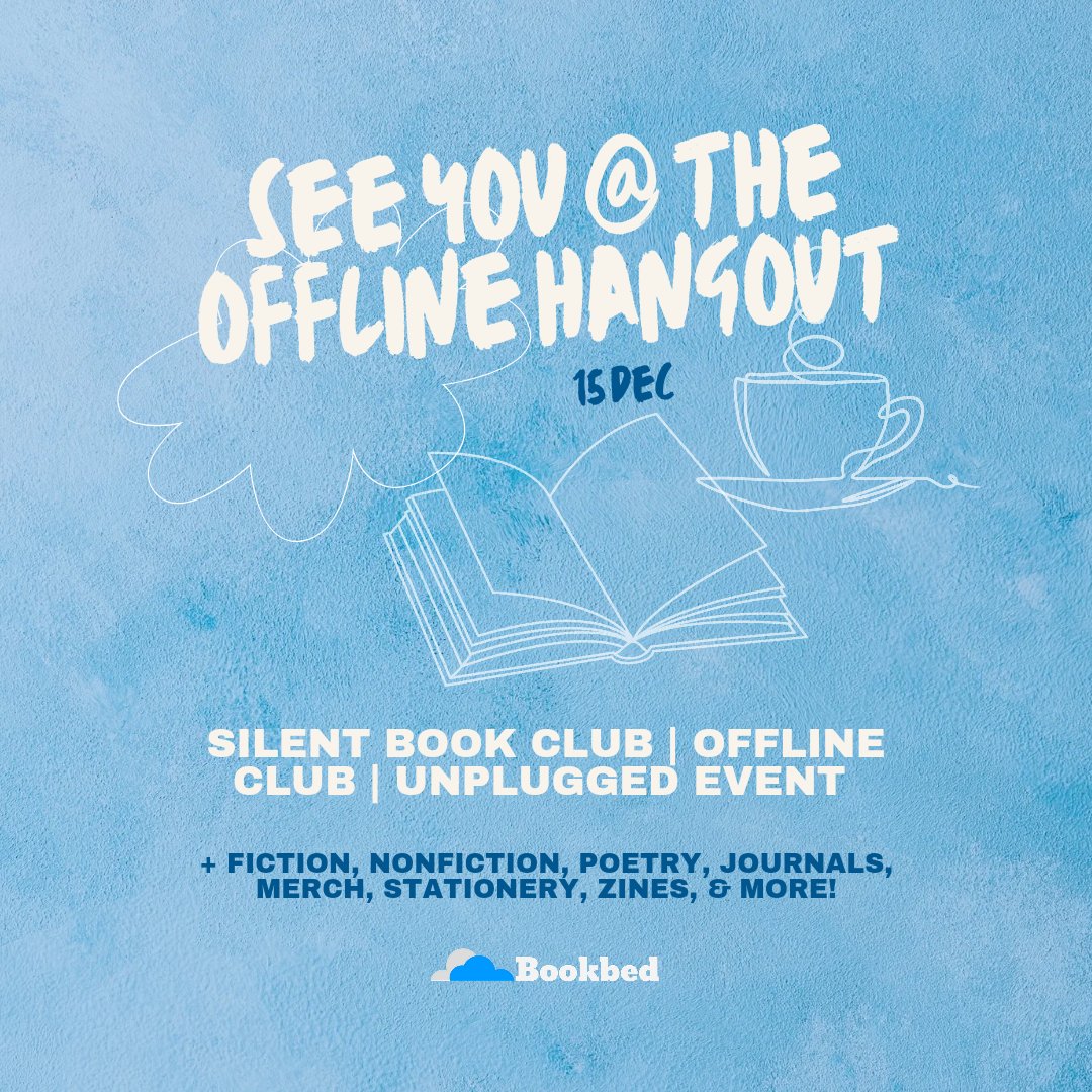 hellobookbed's tweet photo. Calling all readers and dreamers in Davao! Let's read together and share stories at the @offlinehangout on December 15. See you there! 💙

📍 @/humbletable.ph 
🕑 2 p.m.~6 p.m.

Special thanks to @/femininesparkstudios and @/loreenbuenavida ⭐

☁️ https://t.co/eecRccz6sm https://t.co/Mo875BeUhQ