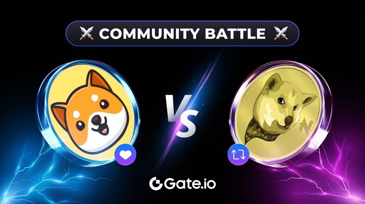 Gate's tweet image. It’s a war of the #memecoin community!

❤️ #BABYDOGE
🔁 #NEIROCTO 

Choose your team below!

Support your choice: gate.io/trade