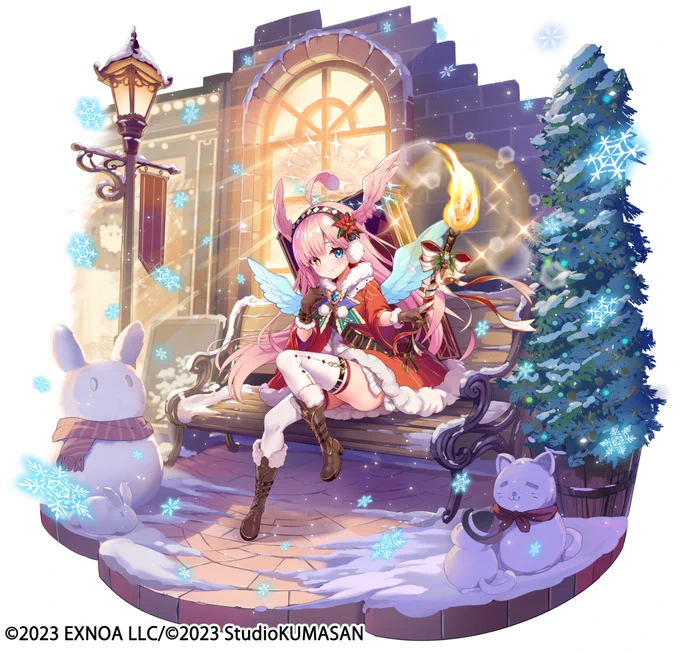 DMMGAMES&クリエイティブチームくまさん『ティンクルスターナイツ』にて フェニエルさん(クリスマス)のイラストを担当させていただきました!  現在開催のイベントで登場&PU中です!なんとぞ!! #ティンクルスターナイツ #クルスタ