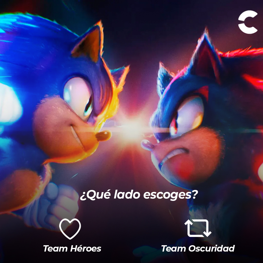 ¿A qué #Team pertenece tu corazón en el mundo de #Sonic3? ¡Deja tu reacción! 🤔💙🖤