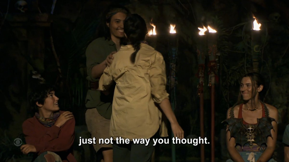 AMikeBloomType's tweet photo. Absolutely brutal thing to say to a guy you just idoled out of the game 😂 #Survivor47 https://t.co/eOCyHjheVn