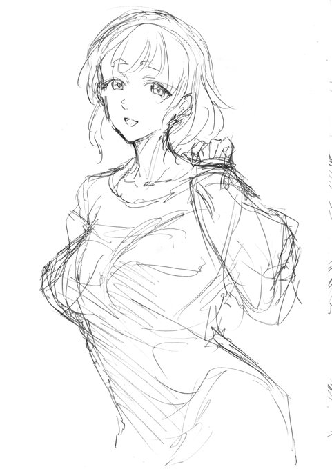 キャラの顔とか考えてた。メガネ主人公はNG食らってるから商業では描かないけどw 