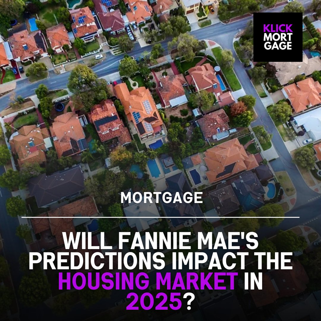 Will Fannie Mae's Predictions Impact the Housing Market in 2025?
klickmortgage.com/post/fannie-mae

#realestate #realtor #realtors #mortgage #loans #refinance #miami #orlandorealtors #miamirealtors #miamirealtor #homeownership #homeowners #housing #inflation #orlando #orlandorealtor #news