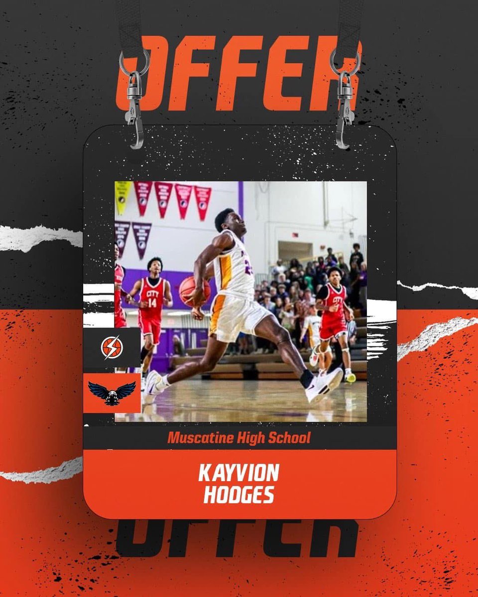 Kayvion Hodges 2025 W/F Muscatine high school has picked up an offer from Kirkwood community college!! <a href="/Kayvion_Hodges7/">Kayvion Hodges</a> high flying High energy guy! Will end up at a D1 program, his best years are ahead of him! We’re proud of you Kayvion⚡️⚡️⚡️