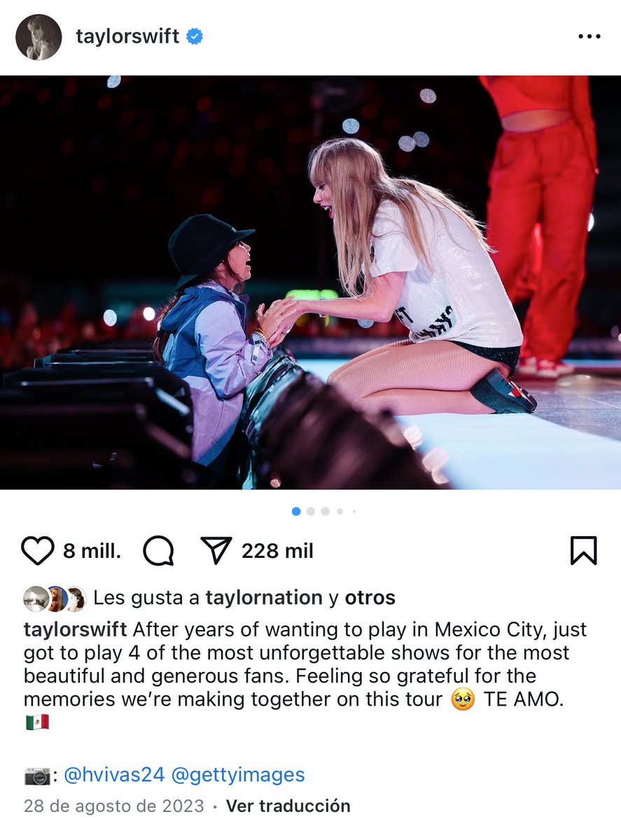 LaTayMexicana's tweet photo. Taylor en su despedida del Eras Tour: sisisisisis ya alch

Taylor en su post de México: TE AMO 💕 https://t.co/9WFqR6qdEK