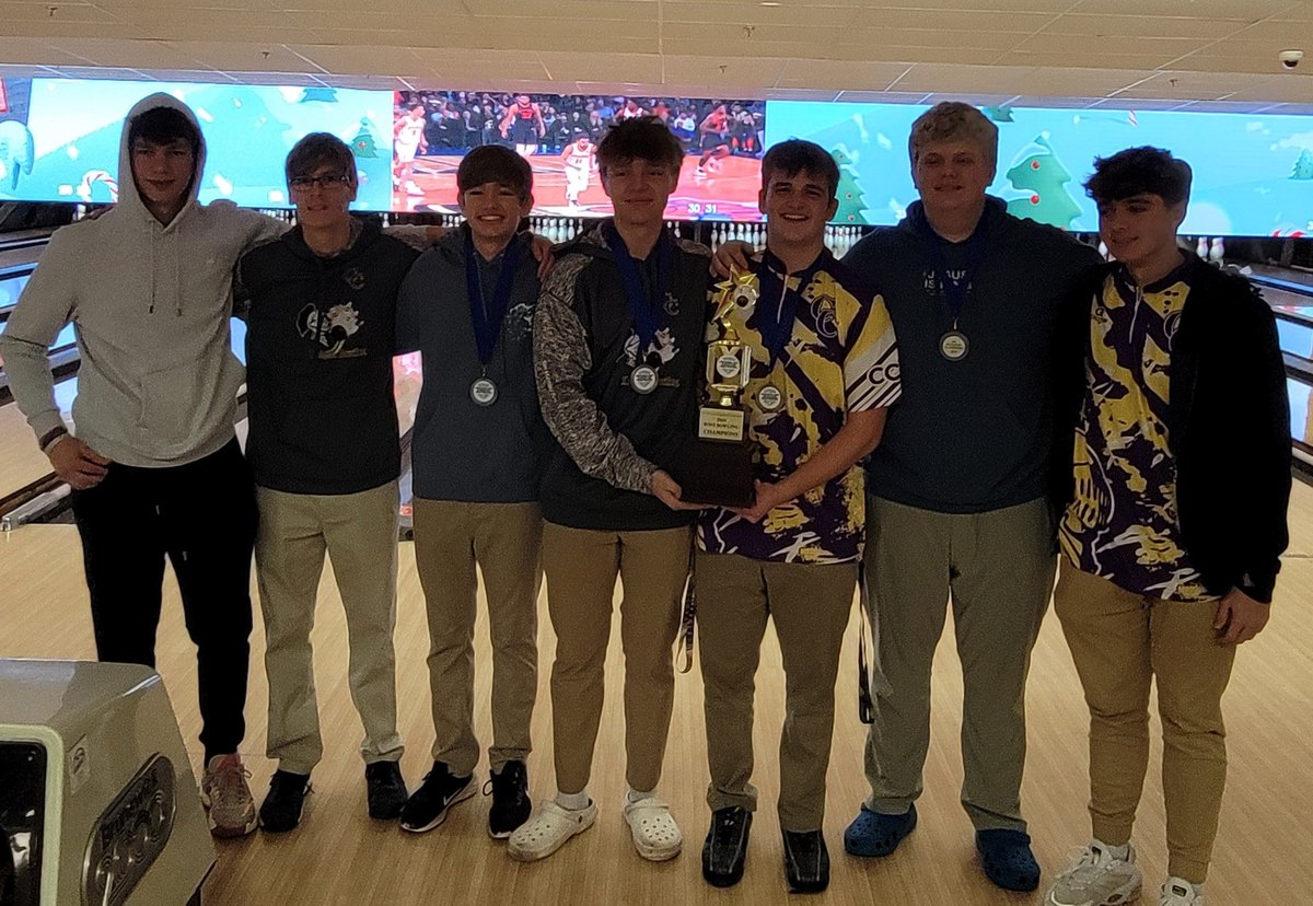Congrats to girls and boys bowling! Both teams won the inaugural CCC tournament today! Special congrats to Heidi VandenBosch and Matt Rashan for winning the individual titles as well!