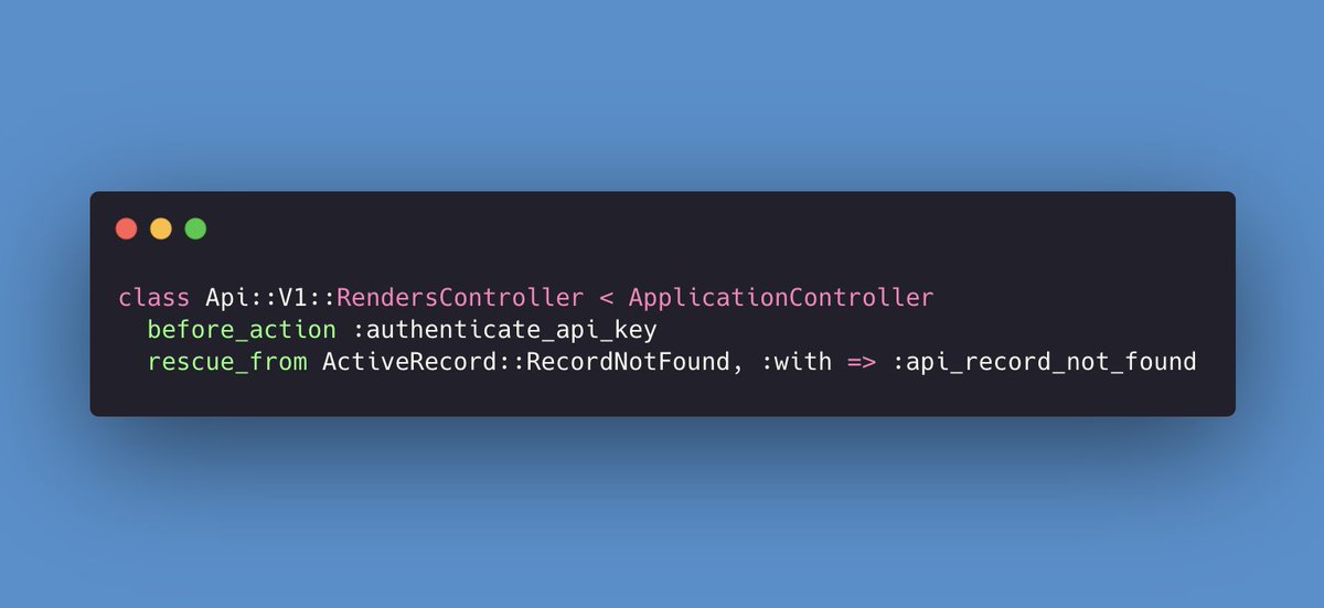 The more I use Rails the more I discover small but useful features. Today I found the rescue_from filter. 

Previously I would catch exceptions mid-function which results in a lot of repetition. With rescue_from you set exception handlers at the controller level, much neater!