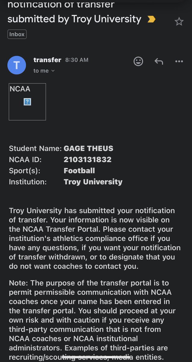gage_theus's tweet photo. Officially in the Transfer portal with one year remaining.
DM’s are open! https://t.co/GCJRoZeL94