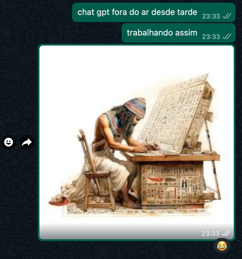 laeticiarms's tweet photo. hoje provei pra mim mesma que ainda sei trabalhar sem o chat gpt, mas não recomendo https://t.co/mnGaLkLLbh