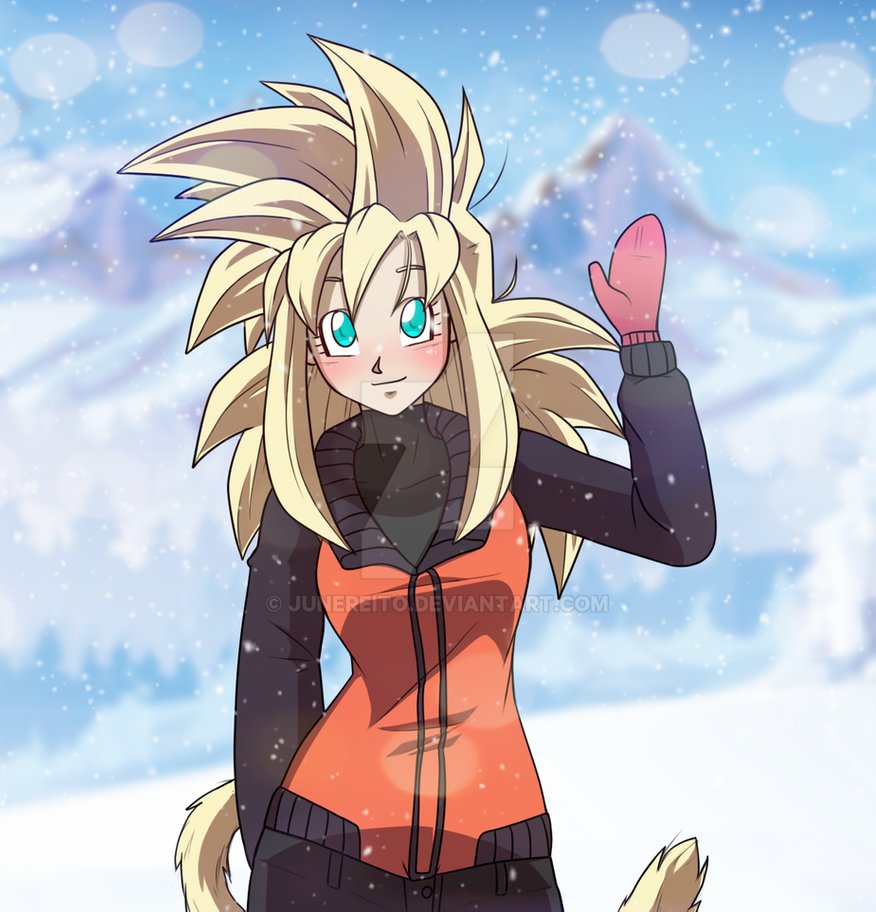 *The saiyan puts on her jacket and runs outside *