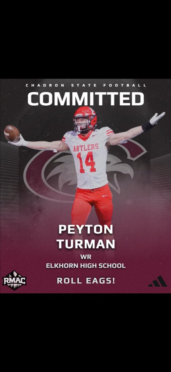Peyton Turman (@turmanpeyton14) on Twitter photo I’m excited to announce my commitment to Chadron State to continue my academic and athletic career. I am grateful for my parents, coaches, and teammates for helping me get to where I am today. I’m beyond excited for what’s ahead and excited to get to work. Go Eagles <a href="/CSCFootball/">Chadron State Football</a> I’m excited to announce my commitment to Chadron State to continue my academic and athletic career. I am grateful for my parents, coaches, and teammates for helping me get to where I am today. I’m beyond excited for what’s ahead and excited to get to work. Go Eagles <a href="/CSCFootball/">Chadron State Football</a>