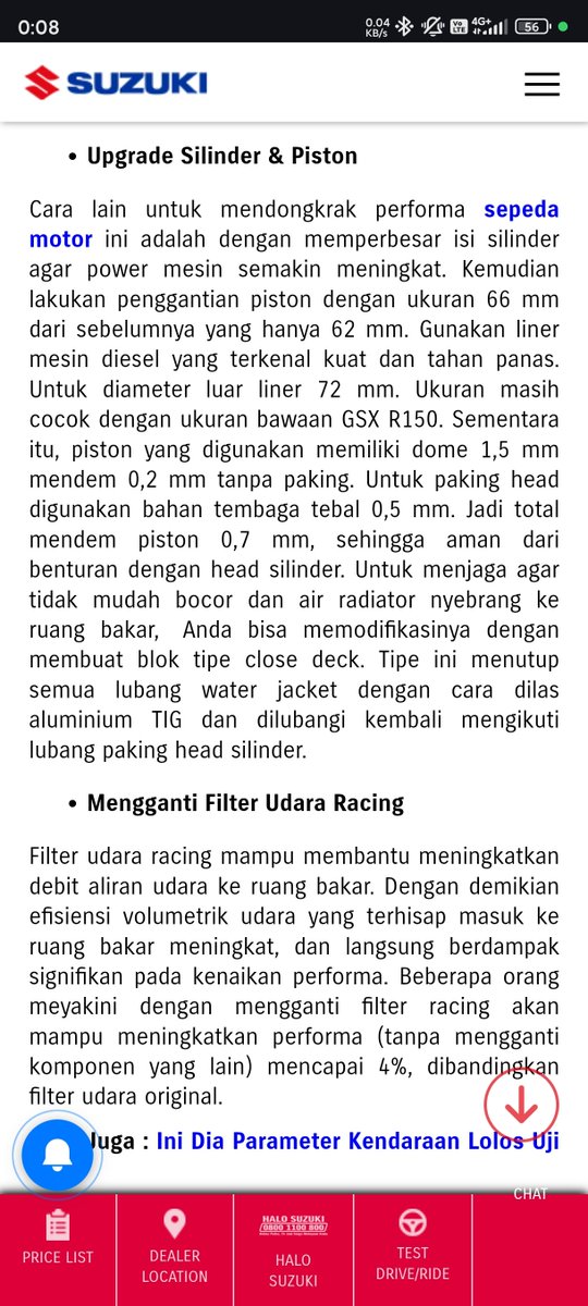 Meanwhile pabrikan Sijuki :

Artikel : suzuki.co.id/tips-trik/trik…