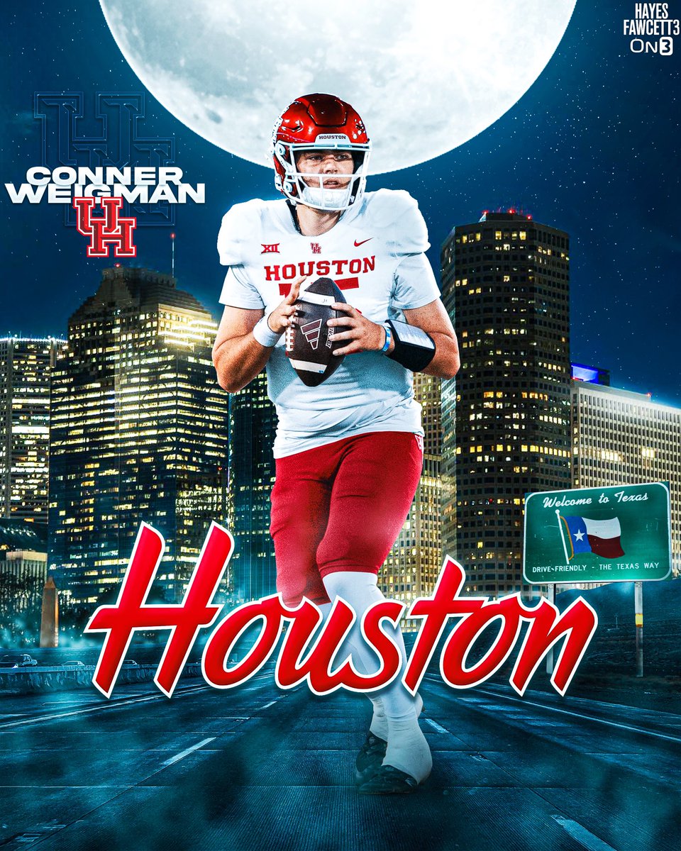 Hayesfawcett3's tweet image. BREAKING: Former Texas A&amp;amp;M QB Conner Weigman has Committed to Houston, he tells @On3sports 

The 6’3 220 QB totaled 2,694 yards &amp;amp; 19 TDs in his time with the Aggies

Former 5-Star Recruit in the ‘22 Class (On3 Industry)

on3.com/db/conner-weig…