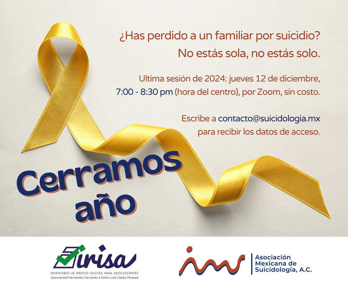 Este proyecto social de #ayudamutua para #sobrevivientes de #suicidio es auspiciado por el sistema #IRISA® irisa.website y coordinado por el Dr. Quetzalcóatl Hernández Cervantes, uno de los socios fundadores de #AMS, #Psicoterapeuta y #Suicidólogo.