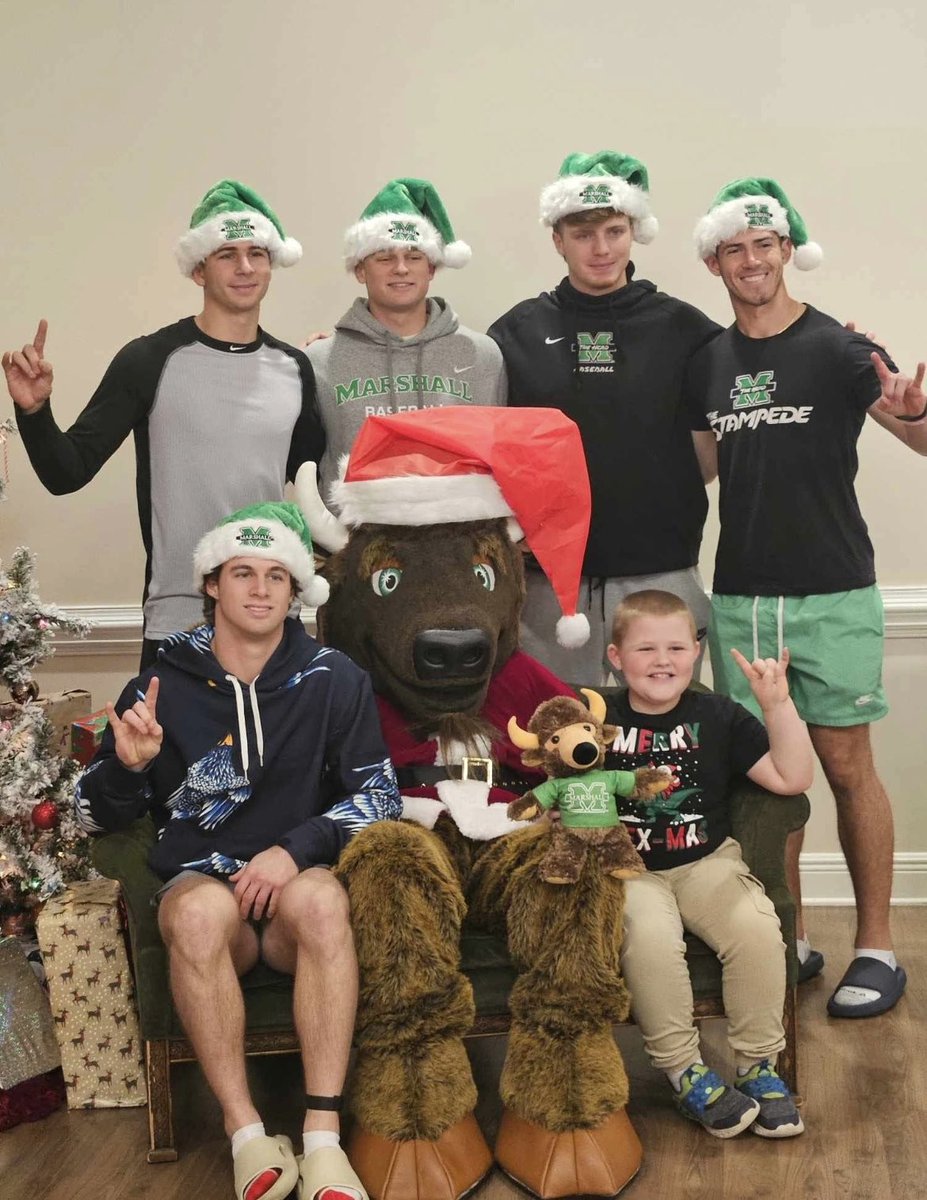 bealsy9's tweet photo. Some of the guys spent Herd Holiday with our boy Q. Happy Holidays Herd Nation! #TheHerdWay @HerdBaseball https://t.co/Ahbo6veYeF