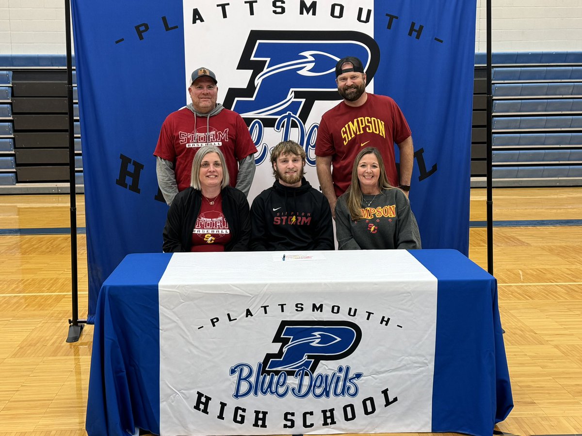 Signing day for three Plattsmouth athletes. Julia Sweeney will play soccer at Midland. Henry Loontjer will play baseball at Simpson and Riley Pletka will row at Kansas State! Congratulations!