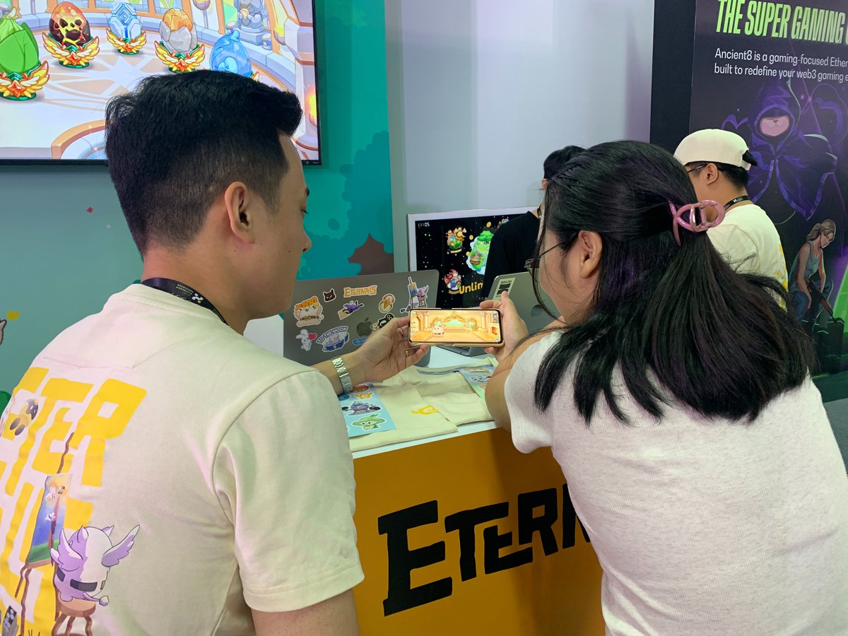 (Vietnamese below)

GMeow~

Our booth at the Blockchain Technology Application Product Conference &amp; Exhibition is already buzzing with excitement! 

✨ Explore the World Of Eternians and discover how we’re redefining gaming with blockchain innovation. Don’t miss out on our