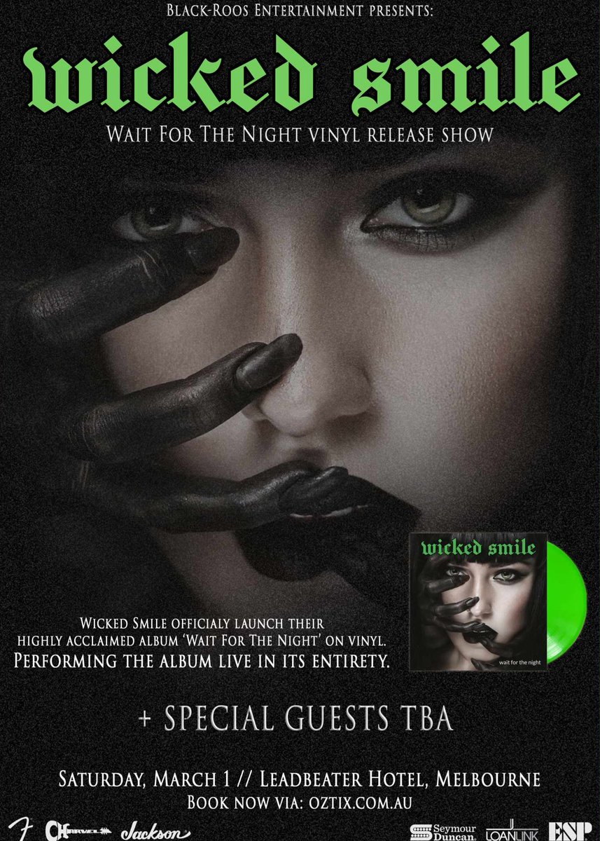 WICKED SMILE (band) (@wickedsmile6) on Twitter photo Wicked Smile to launch Wait for the Night on vinyl. This will be a limited edition numbered run & it will be officially launched with a special show on March 1st 2025 at The Leadbeater Hotel in Melbourne, Australia. Tix via Oztix.
<a href="/HotMetalmag/">☠️Hot Metal☠️</a> <a href="/TheRockpit_net/">TheRockpit.net</a> <a href="/thehardrockshow/">The Hard Rock Show</a> Wicked Smile to launch Wait for the Night on vinyl. This will be a limited edition numbered run & it will be officially launched with a special show on March 1st 2025 at The Leadbeater Hotel in Melbourne, Australia. Tix via Oztix.
<a href="/HotMetalmag/">☠️Hot Metal☠️</a> <a href="/TheRockpit_net/">TheRockpit.net</a> <a href="/thehardrockshow/">The Hard Rock Show</a>
