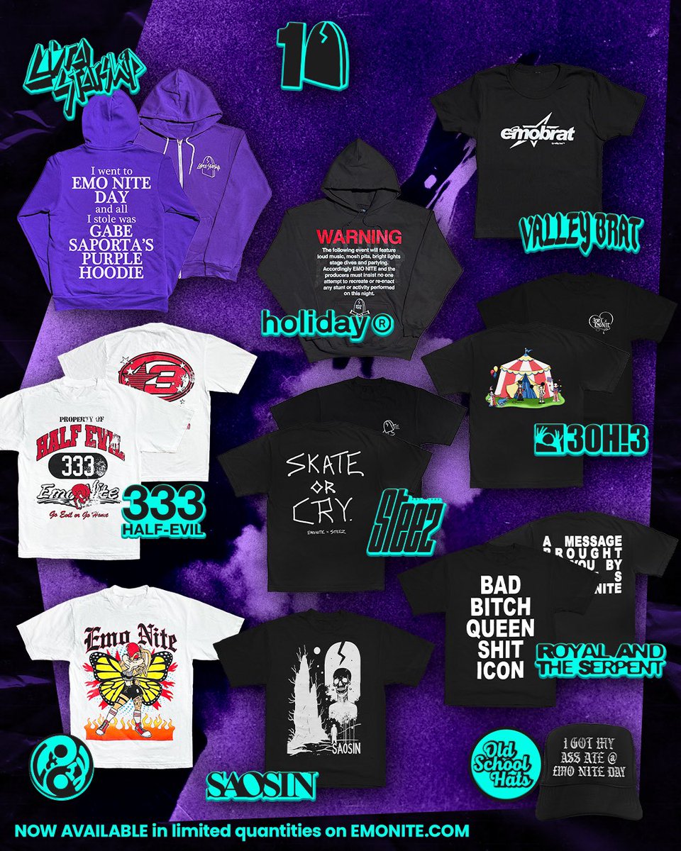 emo nite (@emonitela) on Twitter photo these collabs are too sick to not share with everyone. 10 collabs for 10 fcking years!! only available on emonite.com for the next 24hrs. then they’re gone forever 👋 these collabs are too sick to not share with everyone. 10 collabs for 10 fcking years!! only available on emonite.com for the next 24hrs. then they’re gone forever 👋