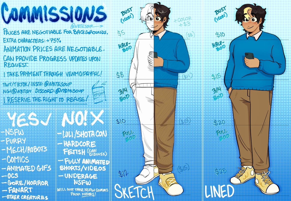 made a proper comm sheet :D