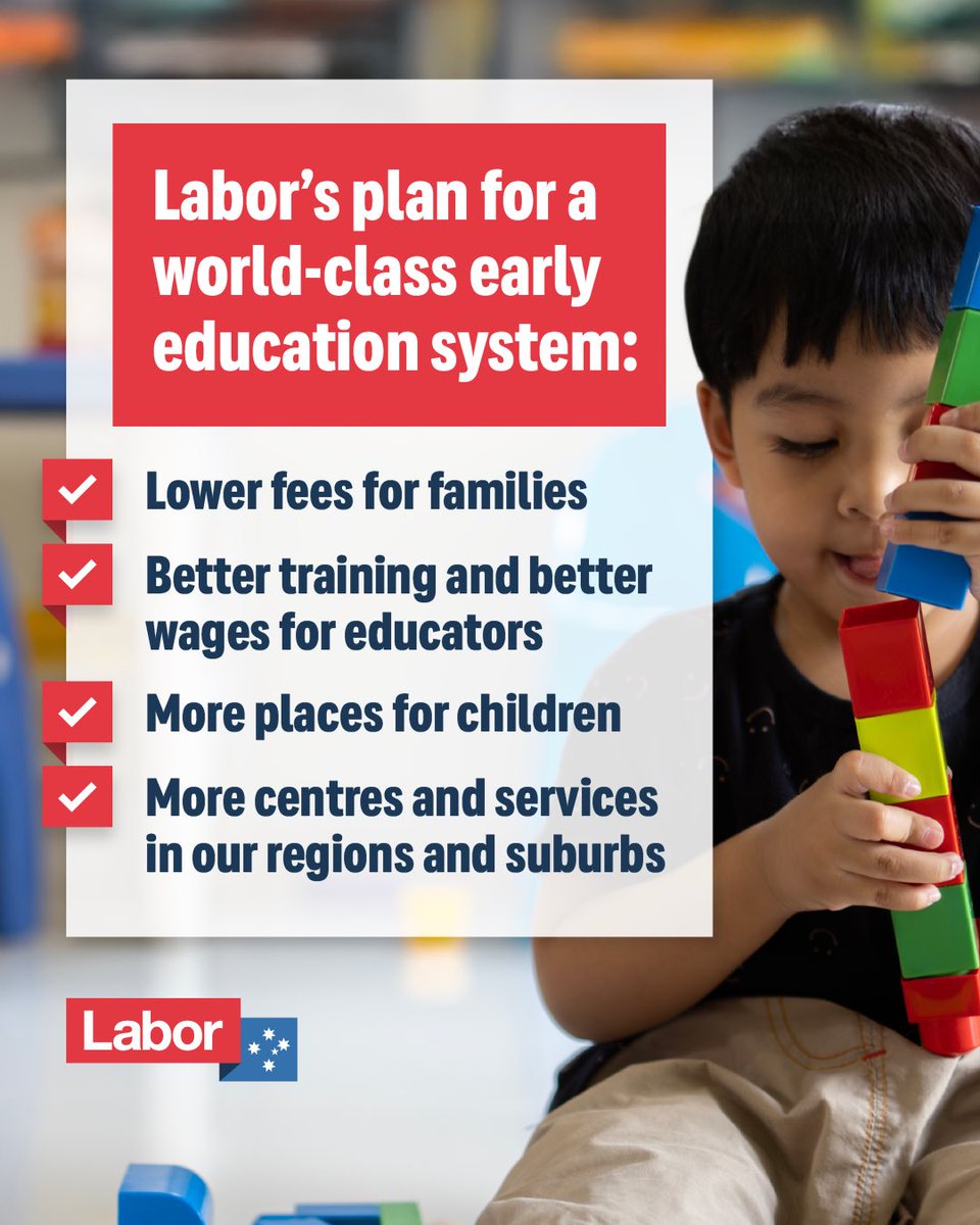 MarkDreyfusKCMP's tweet photo. The Albanese Labor Government wants to build a universal early education system - where every child is guaranteed access to at least three days of high-quality early education. https://t.co/Zxd2lE76hR